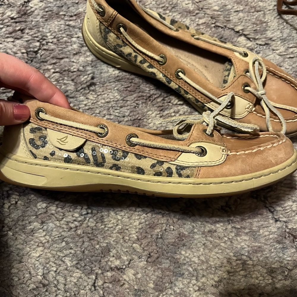 Leopard sperry shoes